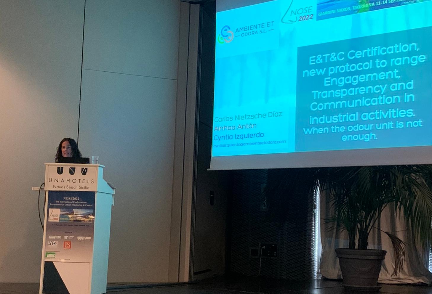 Presentation of the E&T&C Certification at the NOSE 2022 Conference in Taormina, Italy